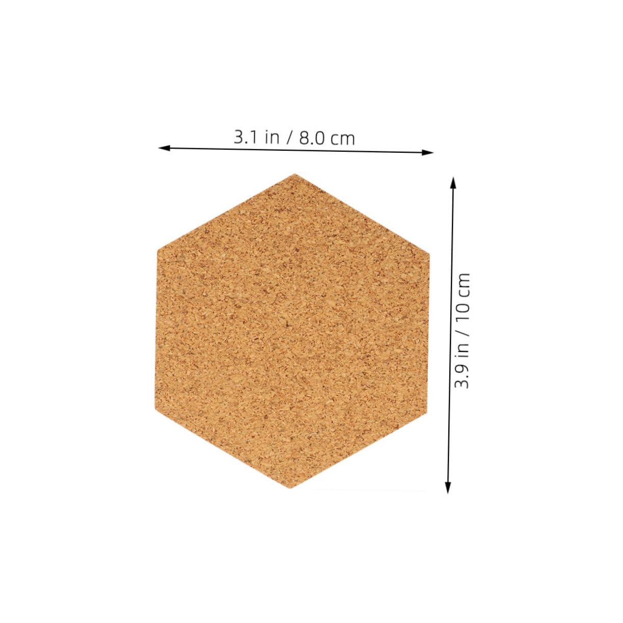 Hohopeti Dalles Hexagonales Autocollantes en Liège 2 Mm pour Loisirs Créatifs et Décoration Intérieure, 120 Pièces, Support Adhésif Simple Face, Sous-verres et Tableau Mural, Usage Maison
