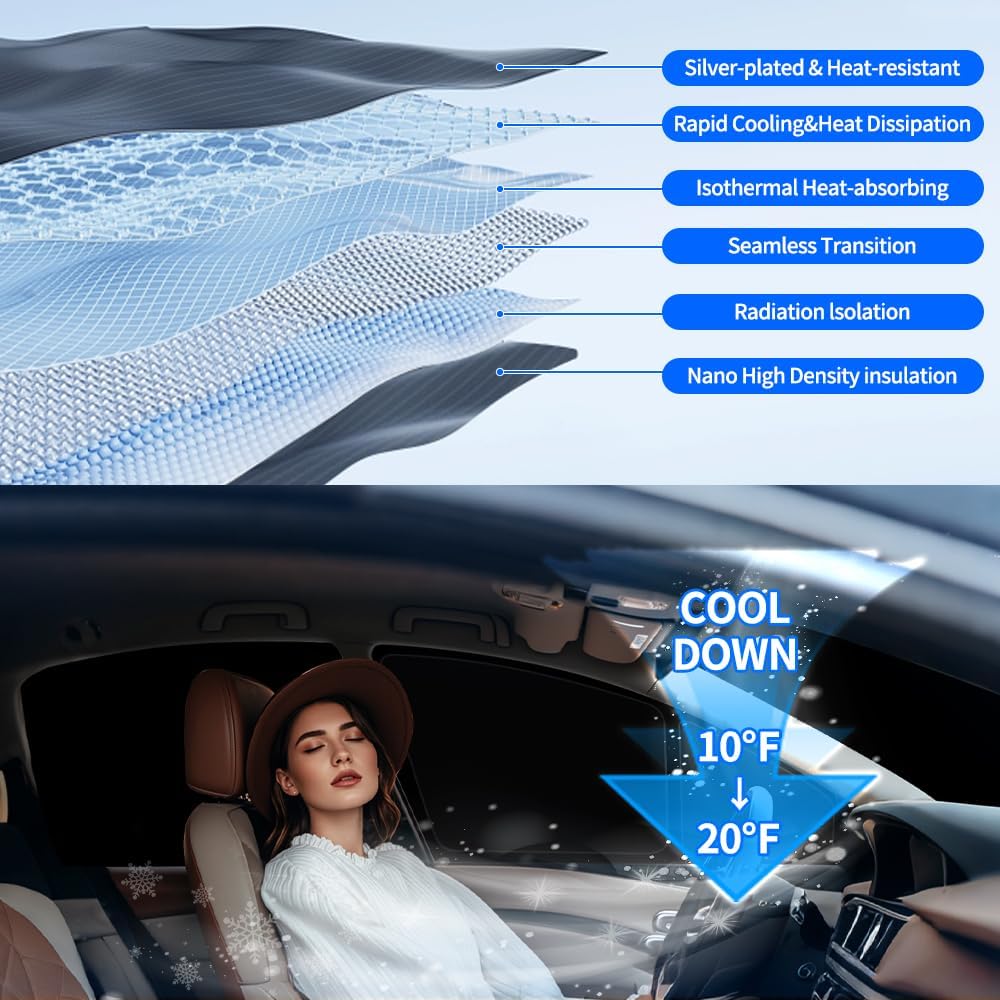 Window Sunshade Fit for Toyota RAV4 2019-2025 Accessories，Windshield Sun Shade Side Cover Kit Block UV Rays Heat Window Sun Visor Blocker Privacy Protection Keep Vehicle Cool 8PCS