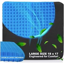 Large Gel Seat Cushion for Long Sitting, Cooling Gel Cushion for Office Chair, Tailbone Sciatica Coccyx Pain Pressure Relief Orthopedic Seat Cushion, Double Handles Non Slip Cover for Car Wheelchair