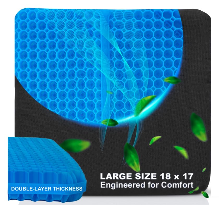 Amazon.com: Large Gel Seat Cushion for Long Sitting, Cooling Gel