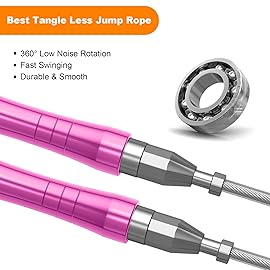 Jump Rope, High Speed Weighted Jump Rope - Premium Quality Tangle-Free - Self-Locking Screw-Free Design - Jump Ropes for Fitness - Skipping Rope for Workout Fitness, Crossfit & Home Exercises (Purple)