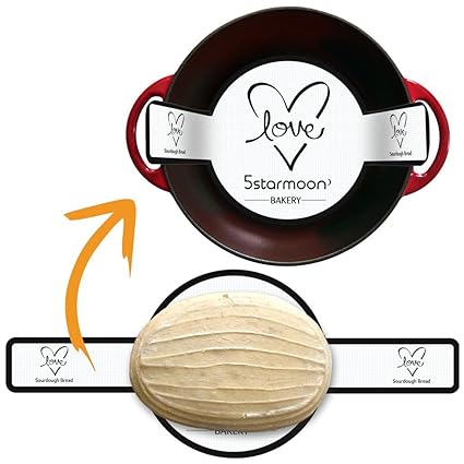 1 Silicone Bread Sling Dutch Oven Liner-Extra Thick Non-Stick Reusable Silicone Sourdough Bread Baking Mat with Long Handles, Sourdough Bread Baking Supplies (LoveWhite)