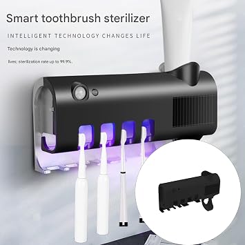 Automatic Touchless Toothpaste Dispenser, Toothbrush Sterilizer, Bathroom Essentials, Easy Installation Automatic Toothpaste Dispenser