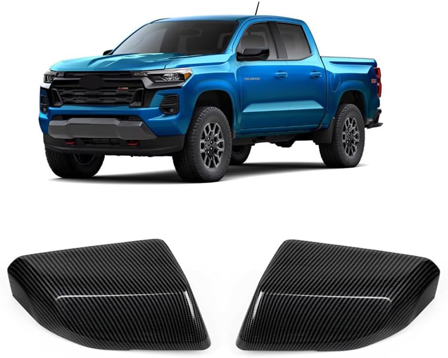 Car Side Rearview Mirror Cover Compatible with Chevrolet Colorado 2023 2024 2025+ Accessories (Carbon Fiber)