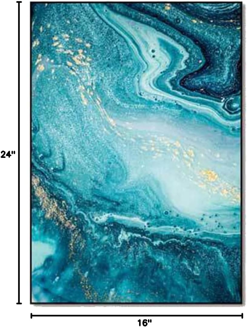 Modern Art Abstract Area Rug Marble Luxury Decor Carpet for Farmhouse Bedroom Large Living Room Courtyard Kitchen Runner Mat Non Slip Bathroom Rugs Indoor Outdoor Doormat 1.3' X 2'/Blue
