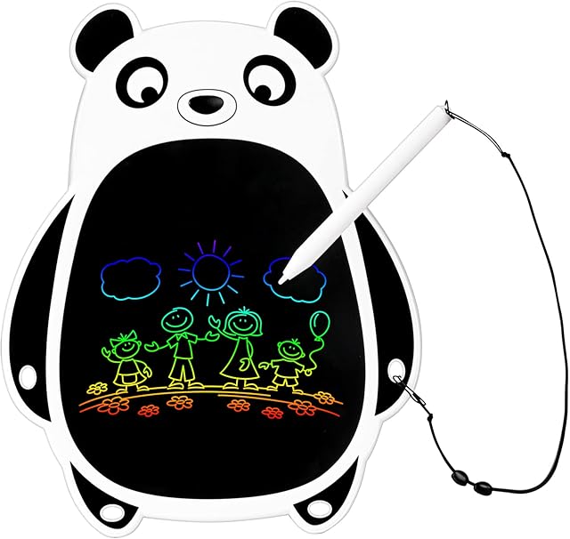 Hion LCD Writing Tablet 8.5 Inch LCD Drawing Tablet Drawing Board for Kids LED Drawing Pad Kids Doodle Board Educational Learning Toys for 3 4 5 6 7 8 Years Old Girls and Boys (Black-White Panda)