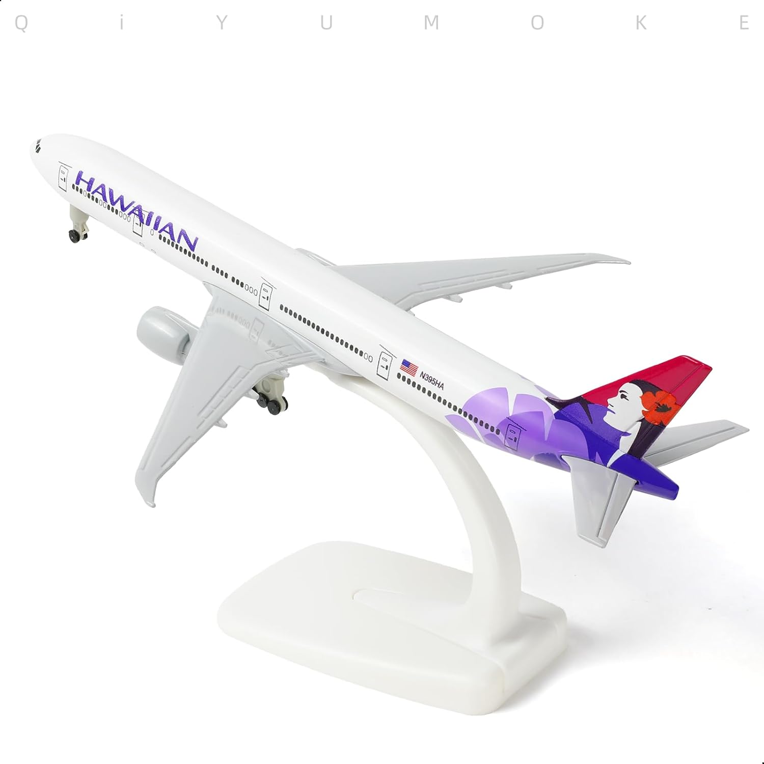 777 Hawaiian 1/300 Diecast Metal Airplane Model with Stand -777 Airplane Model with Stand (8.3 inches Long) for Adult Aviation Desktop Displays, Birthday or Party Creativity Decorations
