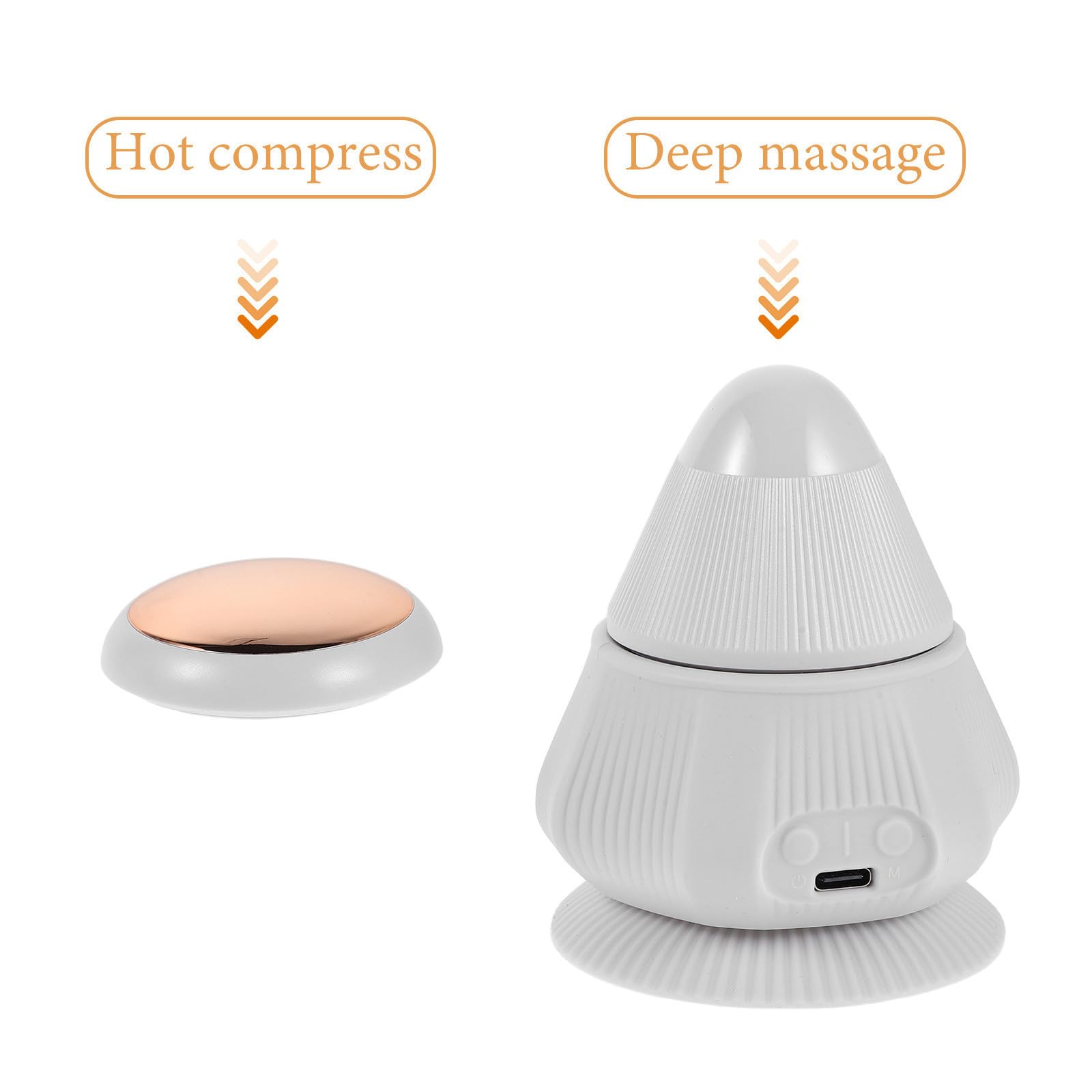 Mikikit Tragbares Multifunktions Massagegerät mit Vibrations und Wärmefunktion Massageball mit Konischem Design aus Kunststoff Leicht und Wandmontierbar für Nacken und Schultern im Büro