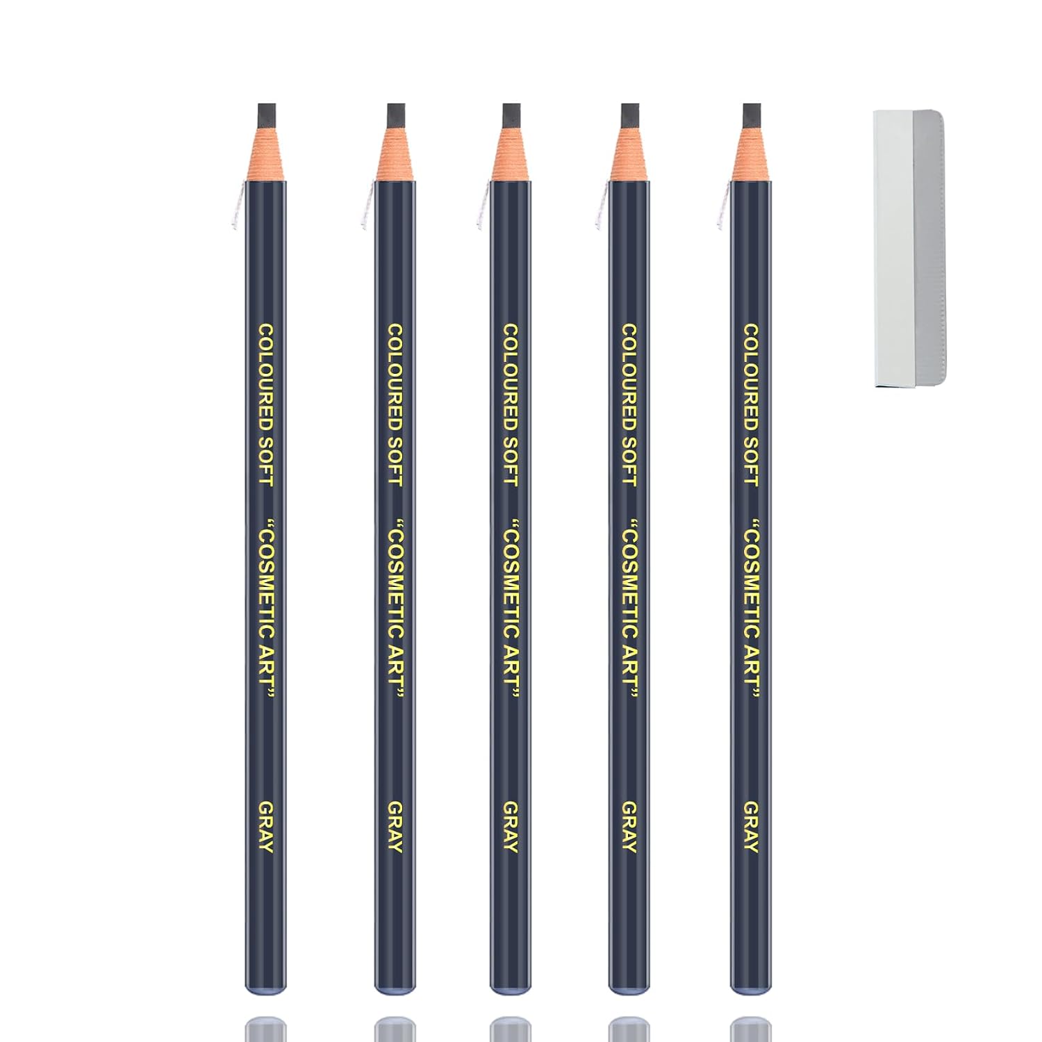 5 Pcs Gray Eyebrow Pencils - Waterproof & Long-Lasting