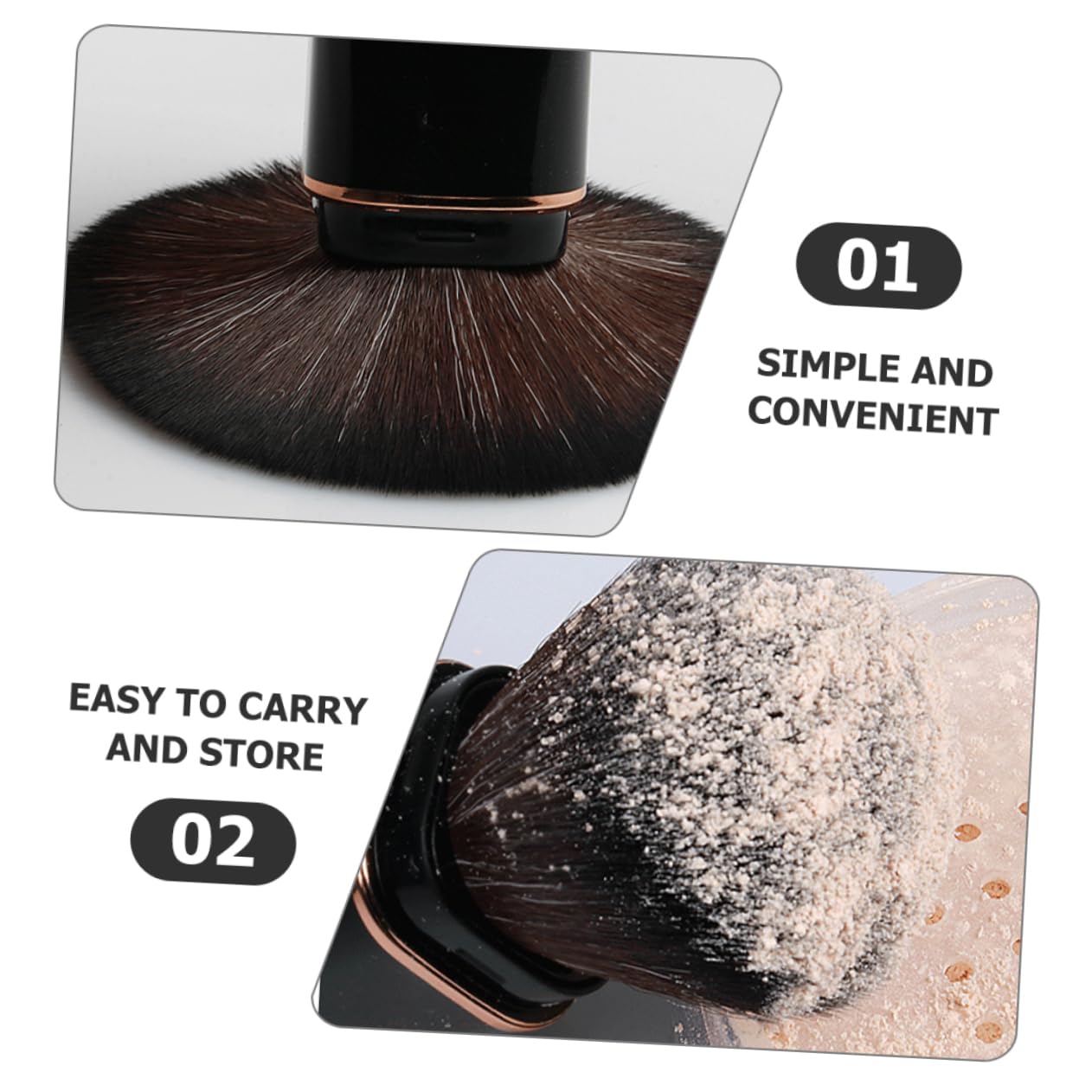Retractable Makeup Brush Multifunctional Blush and Powder Brush for Travel Faux Bristles for Even Application and Easy Blending for Face Makeup