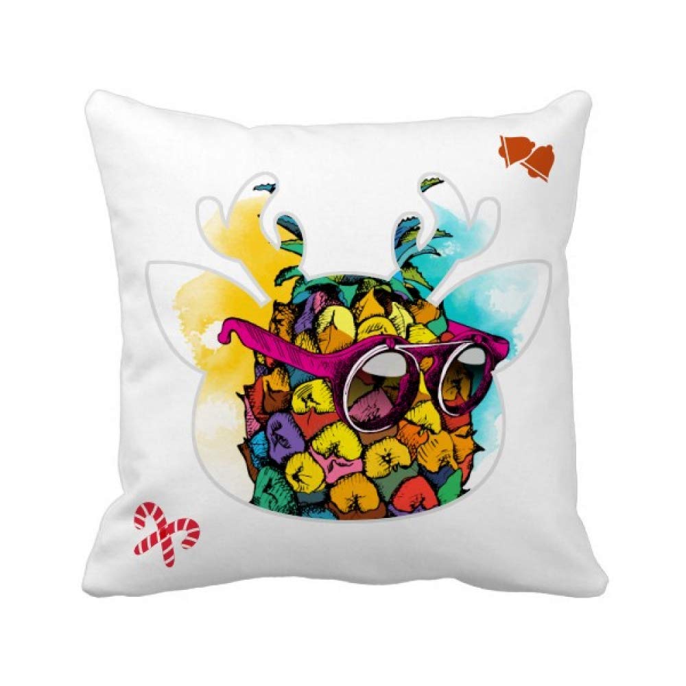 Housse de coussin de Noël motif ananas fruits exotiques carrée salon