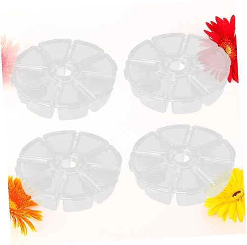 Vista 5 de COHEALI 8 recipientes transparentes transparentes con cuentas circulares para organizar joyas acrílicas, cuentas de piedras preciosas, contenedores