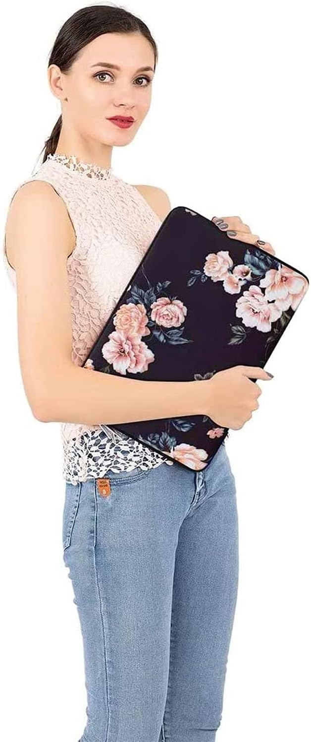 MOSISO Laptop Sleeve Compatible with MacBook Air/Pro, 13-13.3 inch Notebook, Compatible with MacBook Pro 14 inch 2023-2021 A2779 M2 A2442 M1, Neoprene Camellia Bag Cover with Small Case