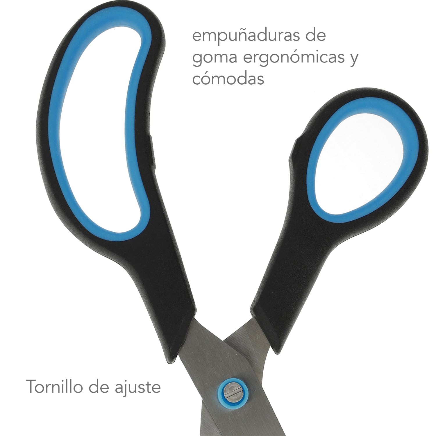 Westcott Easy Grip - Set de tijeras, 3 unidades, color azul/negro