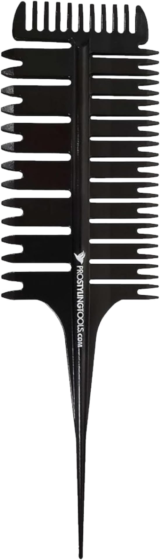 ProStylingTools® 3-Way Weaving & Sectioning Comb, Hair Coloring and Highlighting Tool, Wide Tooth Rat Tail Comb with Dual Weaving Sides for Professional Hair Styling