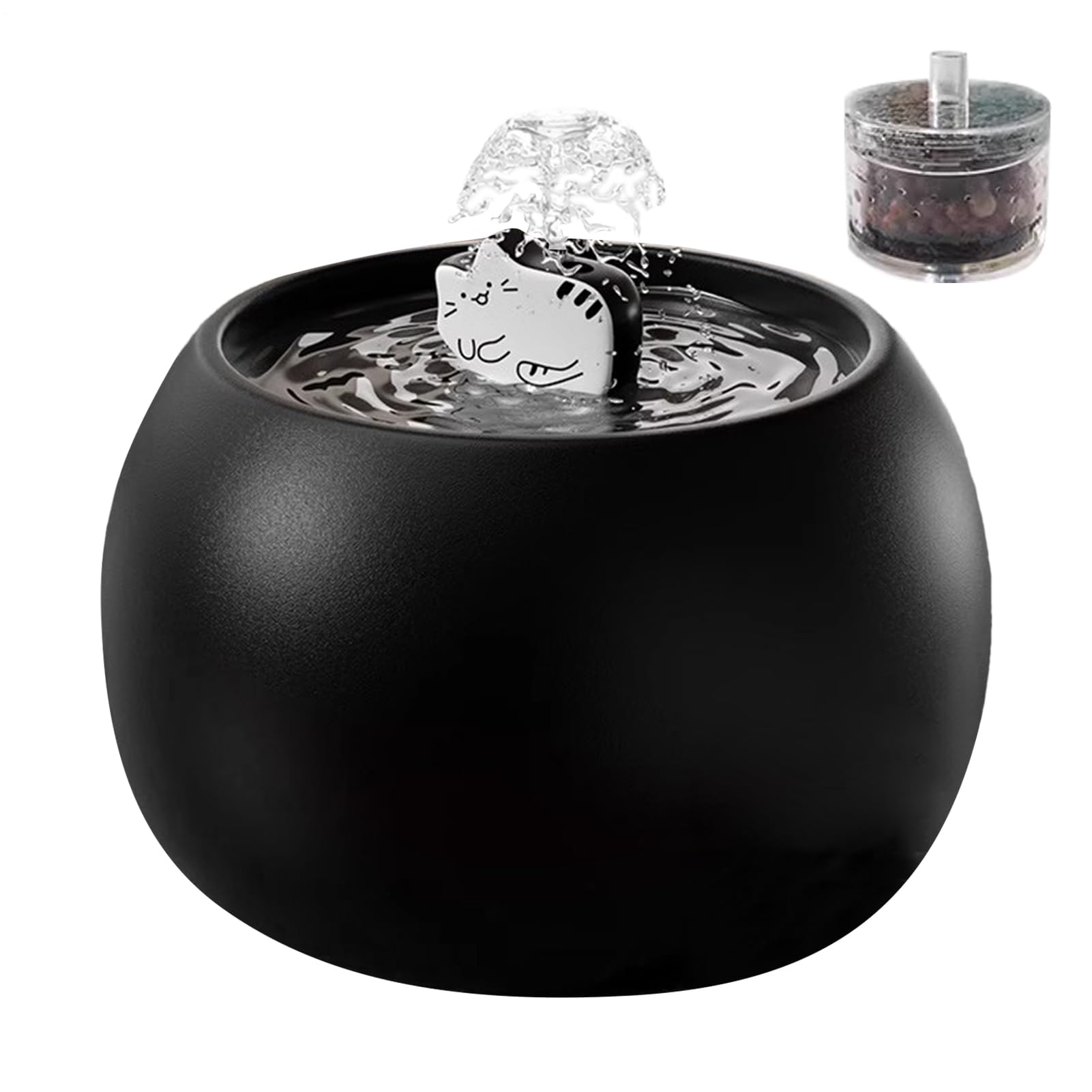 Fontaines À Chat,Fontaine À Eau Amovible pour Chats D'Intérieur | Distributeur d'eau Électrique Rechargeable 3D À Détection Automatique pour Chien Chat À La Maison Et À L'extérieur