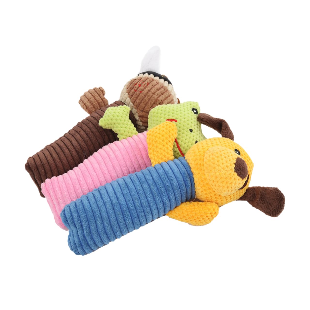 INOOMP 9piezas Juguetes De Peluche Chirriantes para Perros Pequeños Pack De Adorables Figuras Perro Ternero y Rana Material y Seguro para Masticar para Cachorros