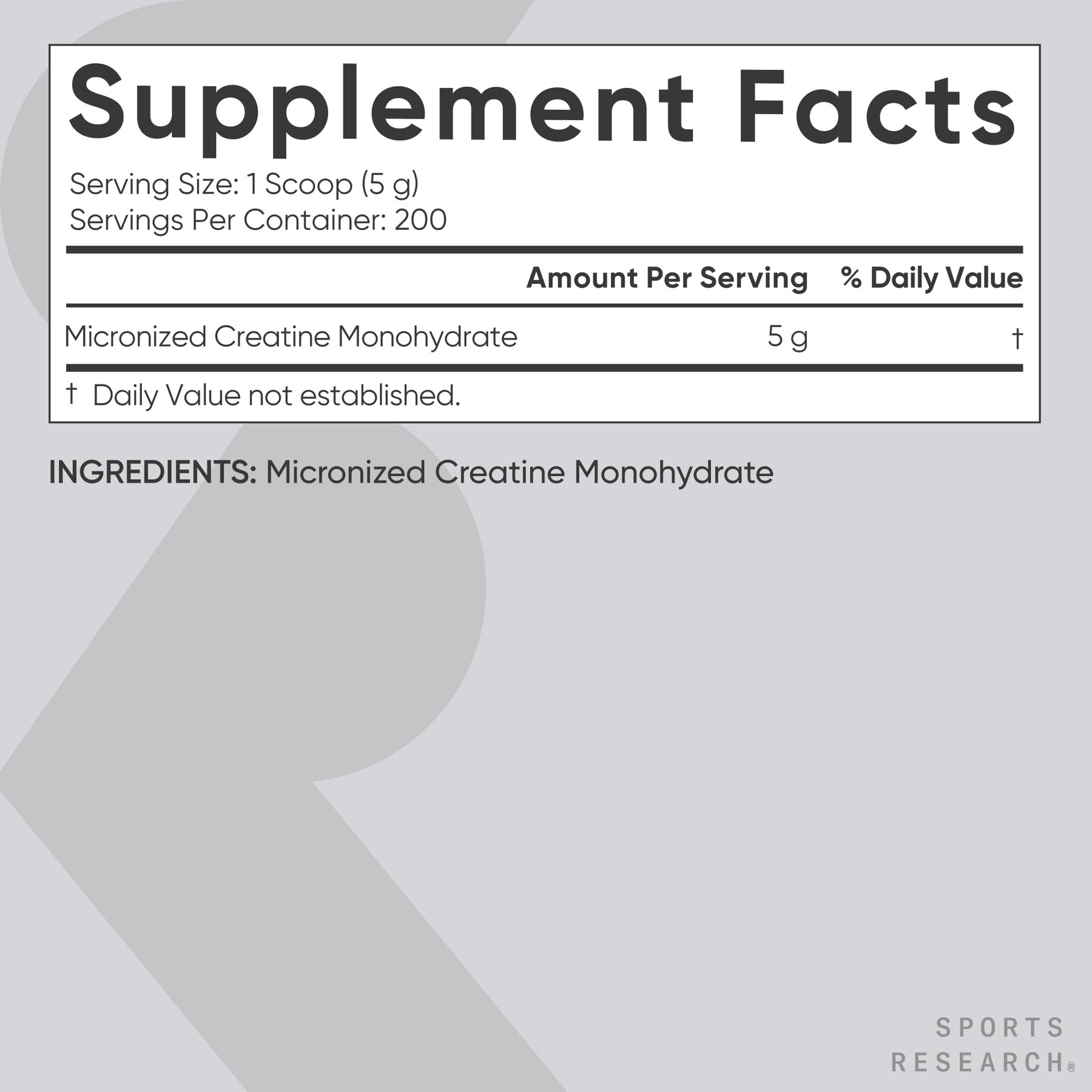 Sports Research Creatine Monohydrate - Gain Lean Muscle, Improve Performance and Strength and Support Workout Recovery* - 5 g Micronized Creatine - 17.64 oz: 2.2 Pound (Pack of 1)