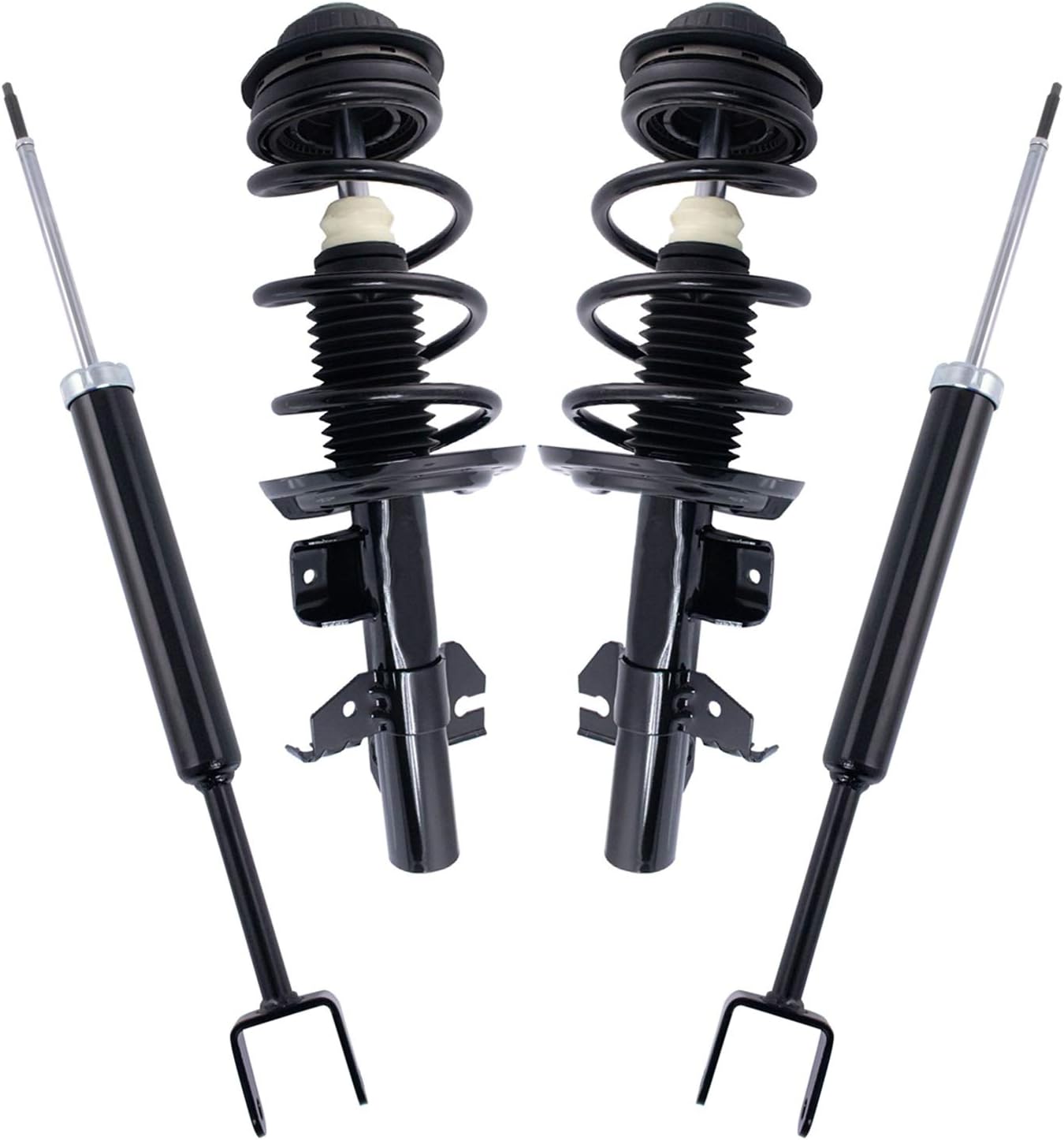 TRQ Front and Rear Strut & Coil Spring Assembly Set Driver & Passenger Sides Compatible with 13-16 Dodge Dart