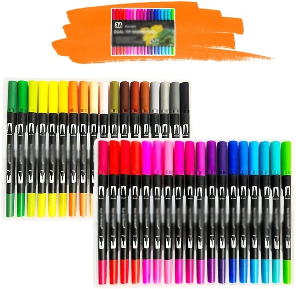 12/36 Colors Watercolor Pens Set Tip Brush Art Pen For Drawing Painting Calligraphy Supplies Coloring(36color)