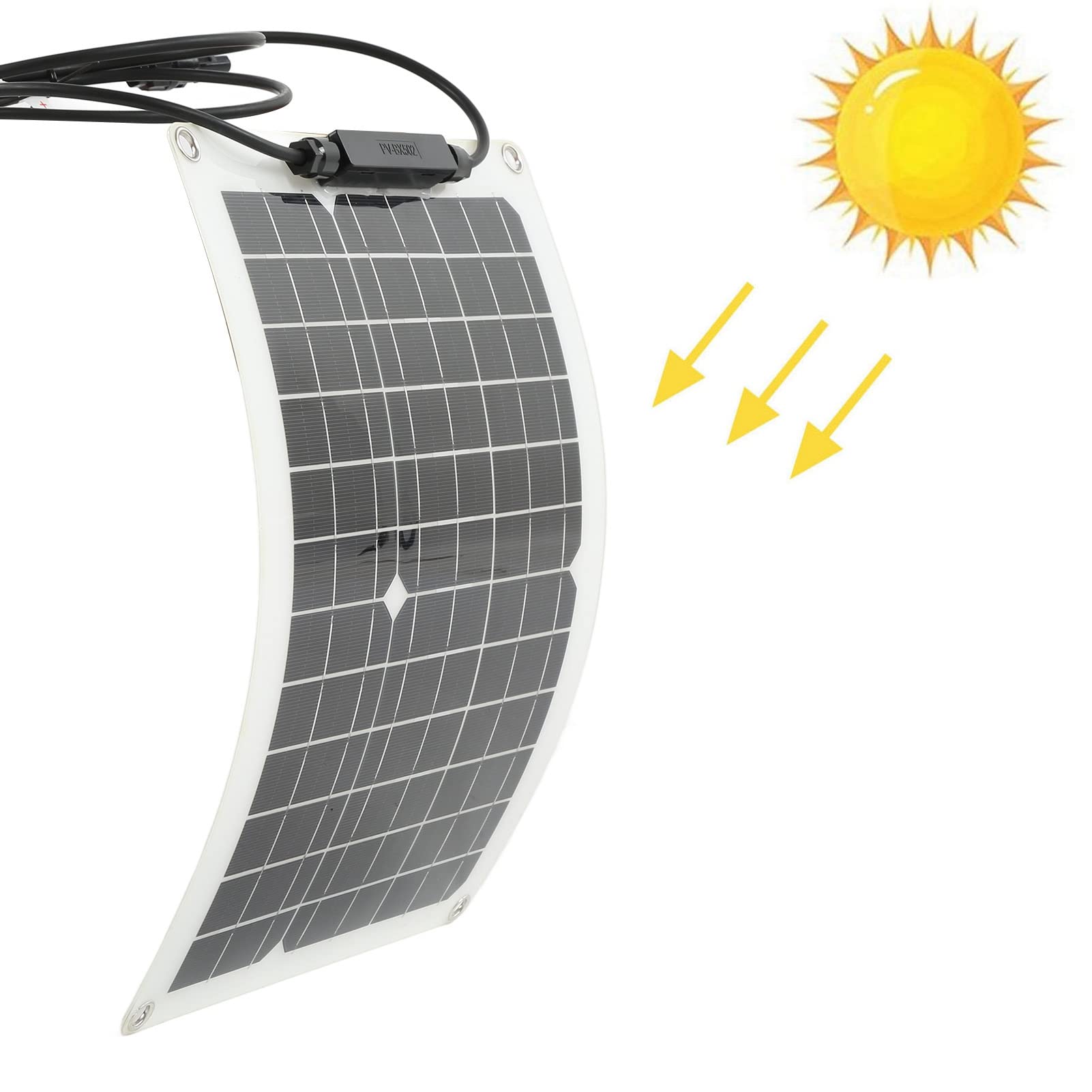 Cryfokt 30W Monocrystalline Solar Panel Charger Kit with LCD Controller for