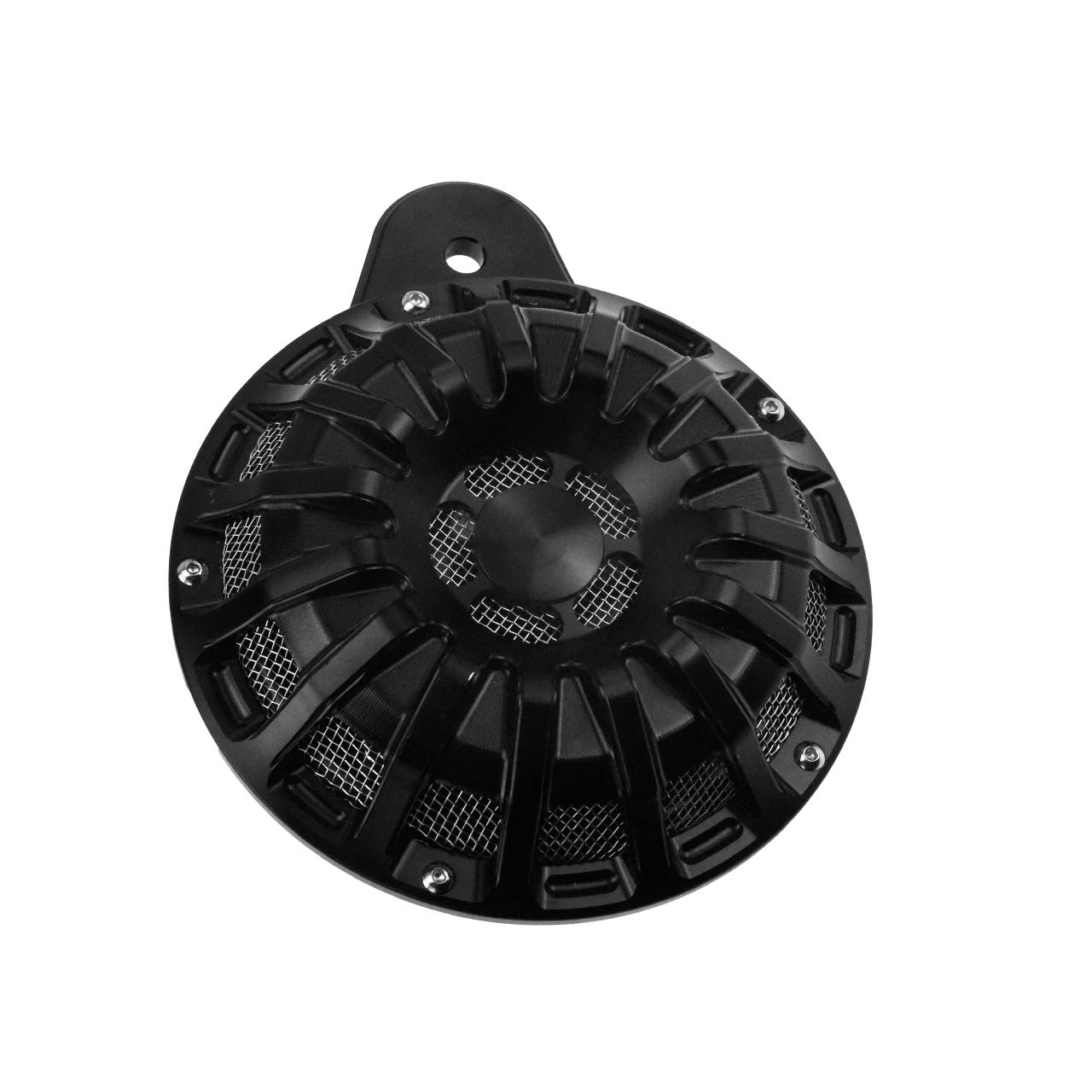 Copri Clacson Moto HDBUBALUS In Alluminio Nero Per Harley Twin Cam 1999-2017 (110 DB) - 3