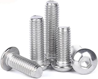 10pcs 1/4 3/8 5/16 2# 4# 6# 8# 10# 304 Stainless Steel Anglo Round Pan Head Hexagon Socket Screw Button Head Allen Bolt-5-...
