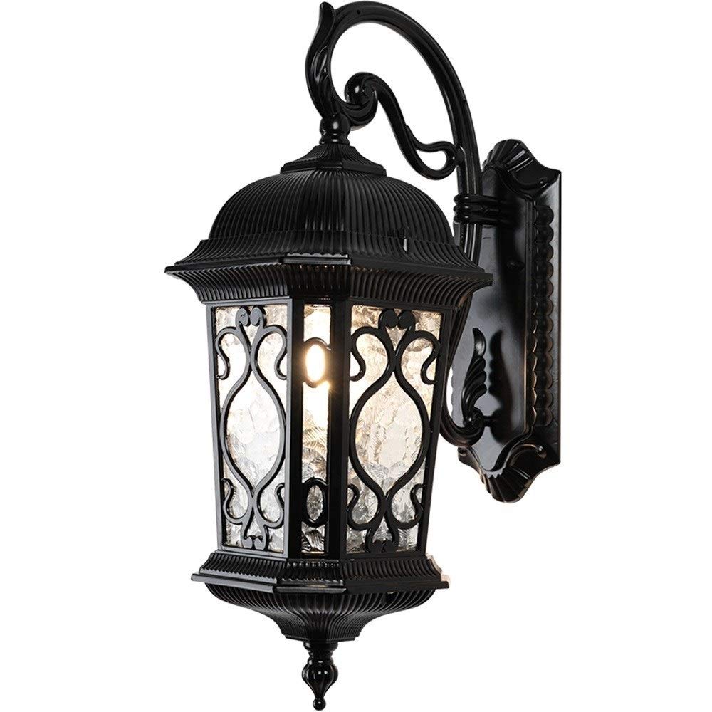 ZXTIIEUF Antique European Vintage Victorian Gooseneck Garden Lantern Alley Waterproof Wall Sconce Glazed Glass Landscape Light LED Aluminum Villa Lamp E27 External Lighting Fixture Needed