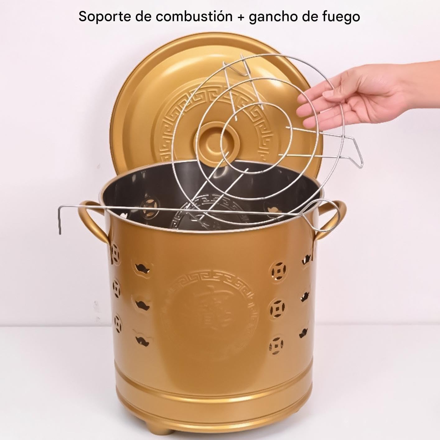 Quemador De Papel - Incinerador De Acero Inoxidable con Tapa para Quema | Chimeneas Exteriores para Jardín Patio Terraza - Suministros para Jardín Patio Trasero Y Camping