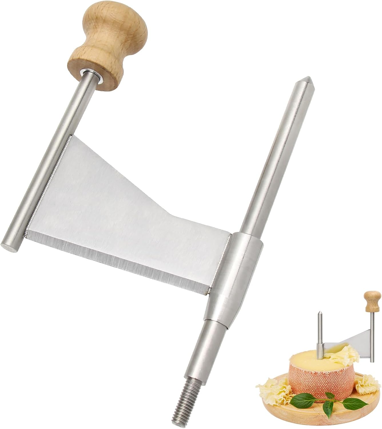 Cheese Curler Shaver – Stainless Steel Cheese Curler Wheel with Ergonomic Handle for Rose-Shaped Hard Cheese Chocolate Curls Charcuterie Boards (Slicer Only)