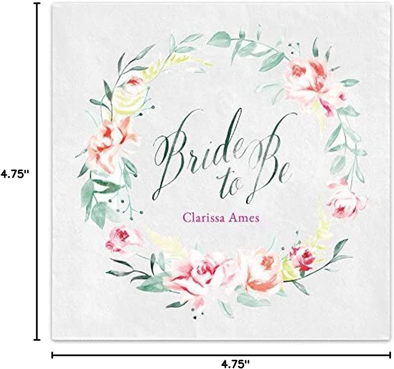 Bride To Be Personalized Cocktail Napkins / 100 Ooh La Color Printed 3 Ply Paper 4 3/4" x 4 3/4" Bridal Shower Beverage Napkins/DIY Custom Wedding Event Napkins