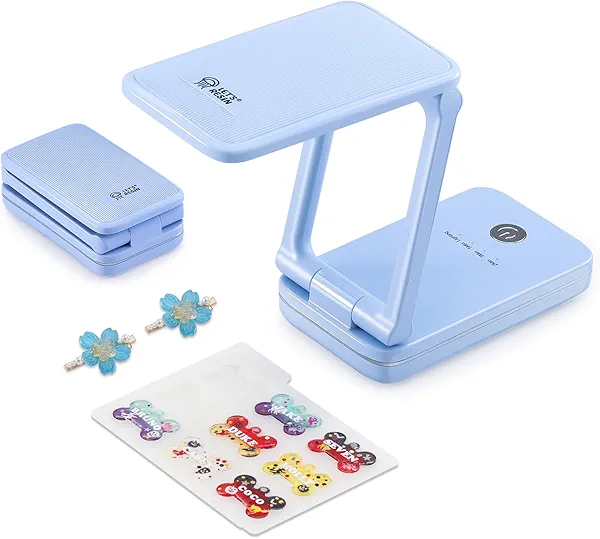 LET'S RESIN Portable Cordless UV Lamp, Rechargeable UV Light with Foldable & Adjustable Height, Large Curing Area, 4H Battery Life, 20min Curing for Molds, Jewelry Making UV Resin Curing Tool