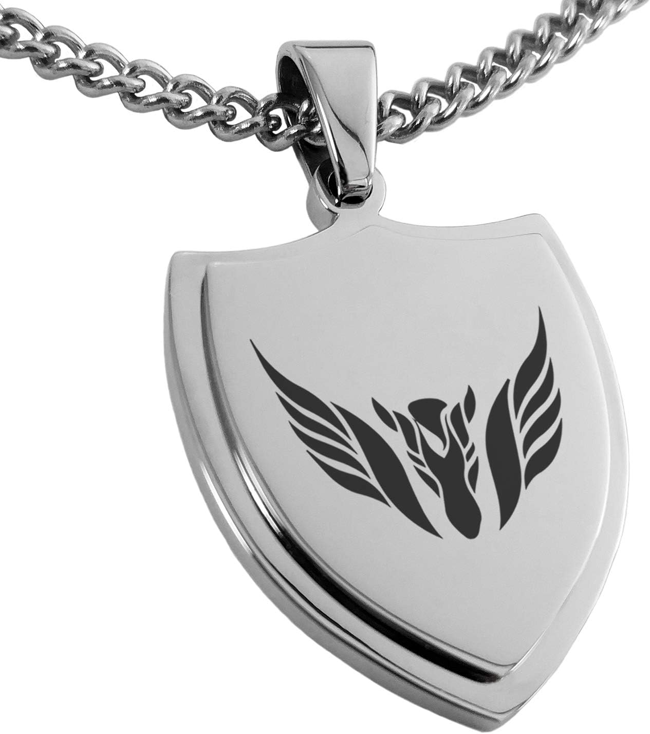 Stainless Steel Greek Mythology Cerberus Shield Pendant Necklace