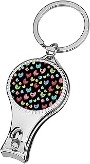 Bottle Openers Shower Favors for Guests Gifts Nail Clipper Keychain (Happy Colorful Hens Rooster Chicken)