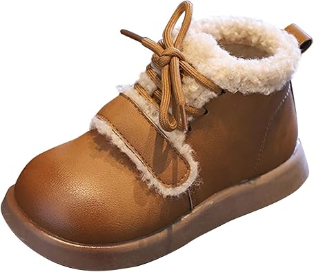 Toddler Kids Winter Snow Boots Slip On Cold Weather Sneakers Anti-Slip Fleece Ankle Boots Baby Girl Glittery Shoes