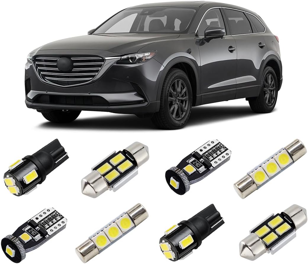 BRISHINE White LED Interior Lights Kit for Mazda CX9 CX9