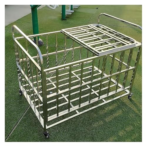 Stainless Steel Ball Stand, Sports Ball Storage Rack with Wheels, Outdoor Basketball Container for Schools, and Portable Ball Trolley for Easy