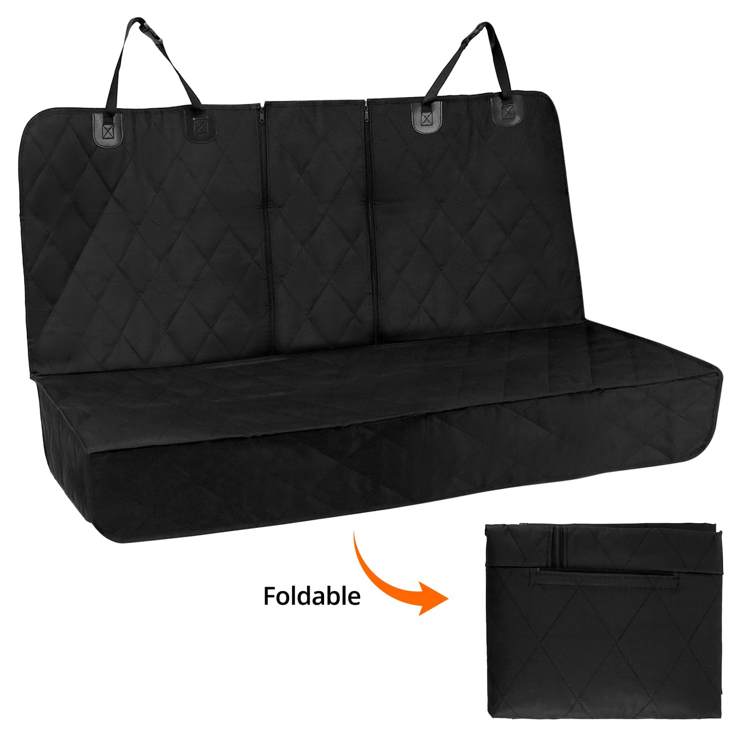 QWORK® Duradero Funda Coche Perros, Protector Coche Perros Asiento Trasero Impermeable, Funda Asiento Coche para Todos los Automóviles, Minivans y SUV