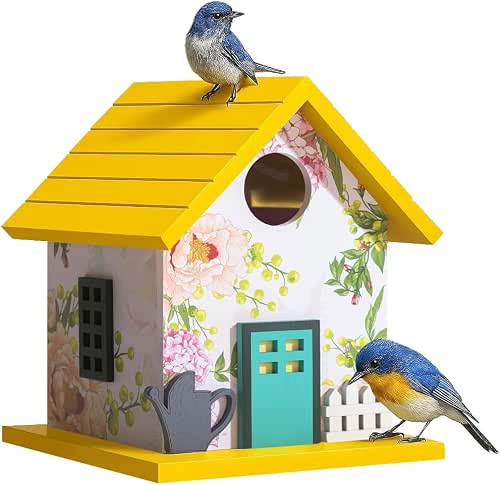 CEDAR ALPHA Spring Melody Bluebird House, Composite Material Nesting Box,