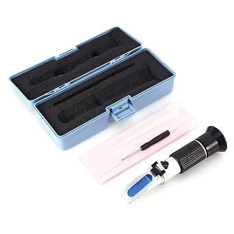 Antifreeze Refractometer, Glycol Refractometer Car Antifreeze Battery Acid Engine Coolant Tester Tool RHA-503ATC