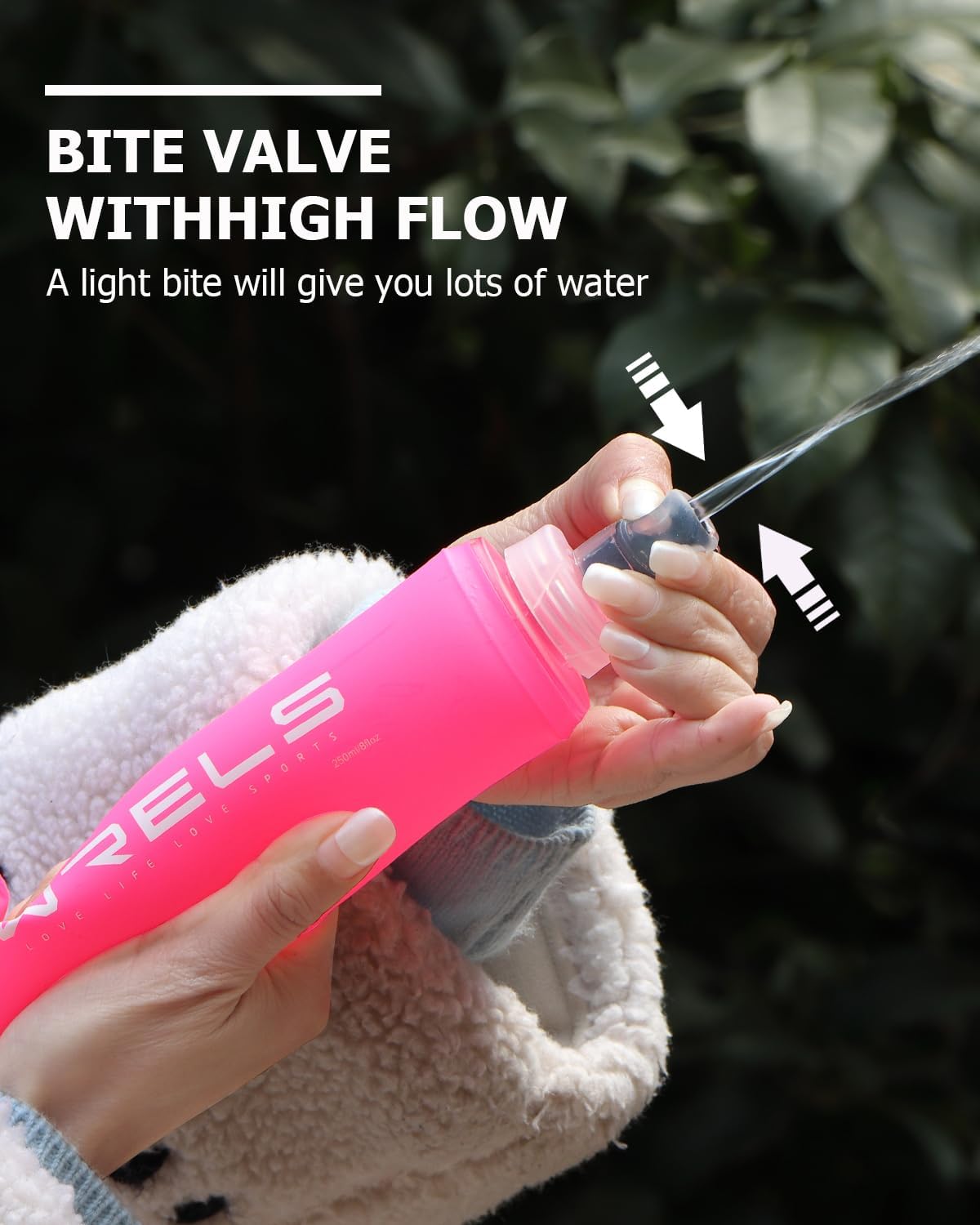 TPU Soft Flask Lightweight Portable Reusable Water Bottle,BPA Free Collapsible Flask for Hydration Pack in Running Hiking Cycling and Marathon