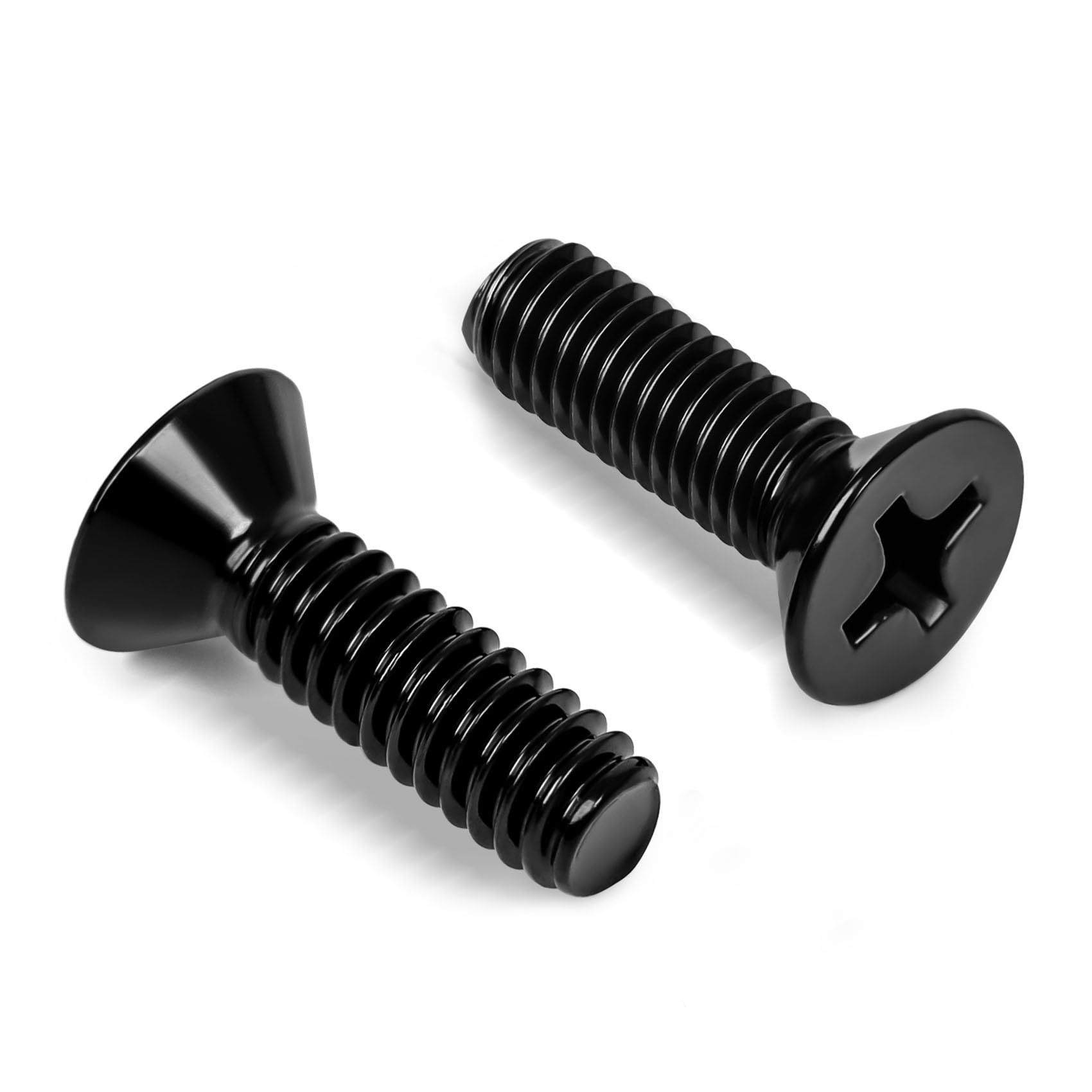 M6 x 8mm Countersunk Flat Head Machine Screws, Full Thread, 304 Stainless Steel Black Finish, 25 PCS