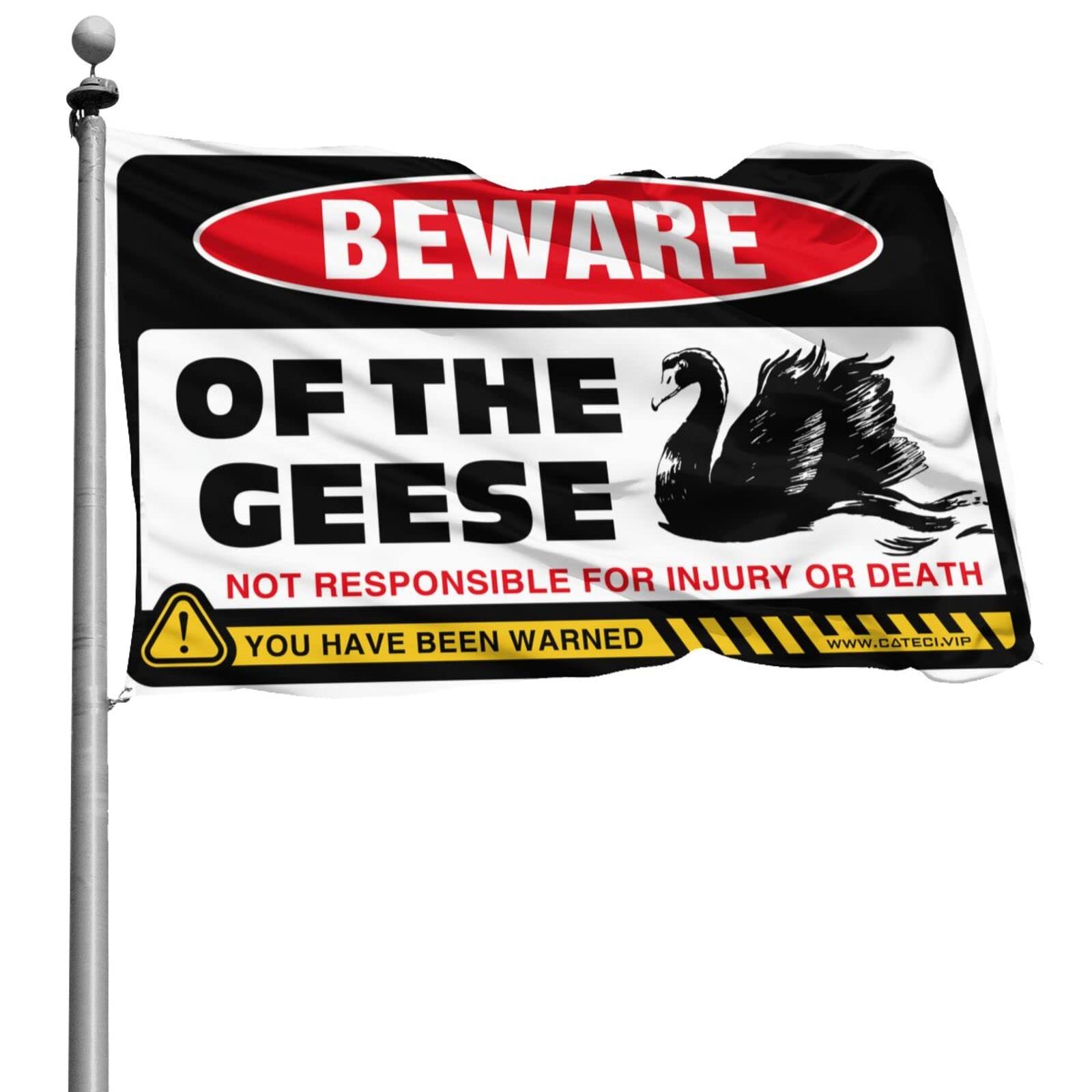 Drapeaux pour fille grand format 152 x 244 cm imprimé Beware of oies