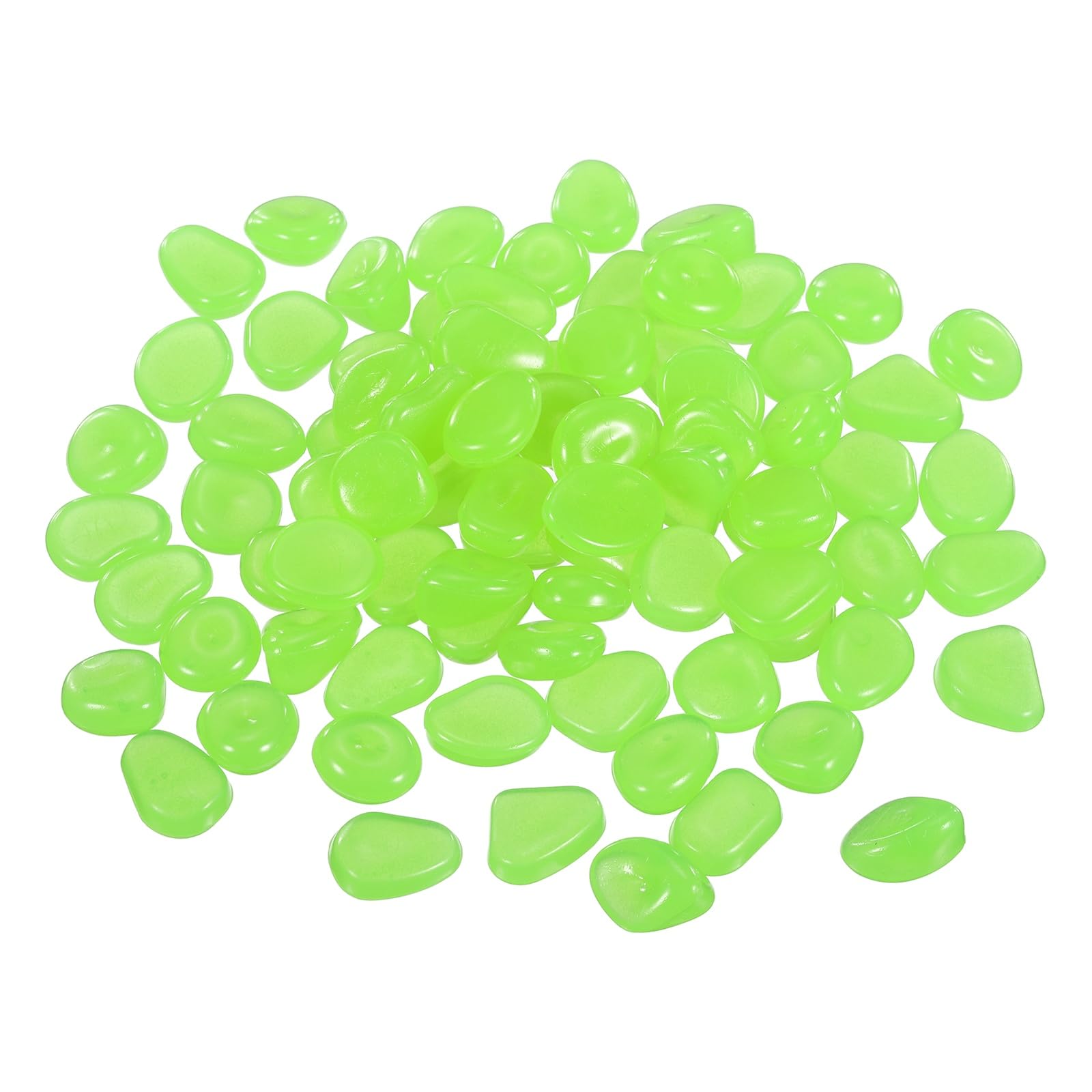 YELARXI Glow in the Dark Stones, Luminous Pebbles Stones Glowing Rocks Decorative Light Up Pebbles 60 Pcs & Green -Fitting for (Fish Tank/Outdoor Garden Decor/Yard/Walkway) — image 1