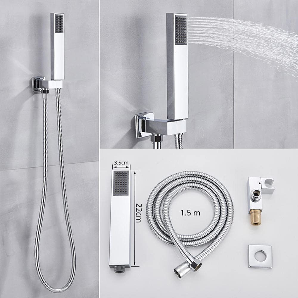 Rubinetto per doccia Display digitale Doccia a pioggia Miscelatore per acqua calda e fredda Miscelatore per doccia con schermo LCD da bagno-Cromo