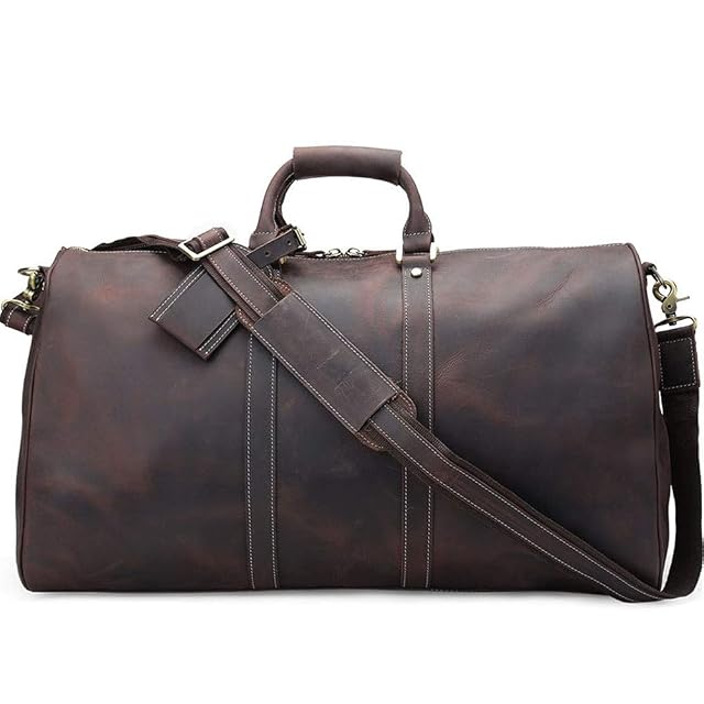 CcacHe Leather Travel Duffle Gym Sports Overnight Luggage Vacation Weekend Casual Leisure Handbag Sports Overnight Gym Luggage Weekend