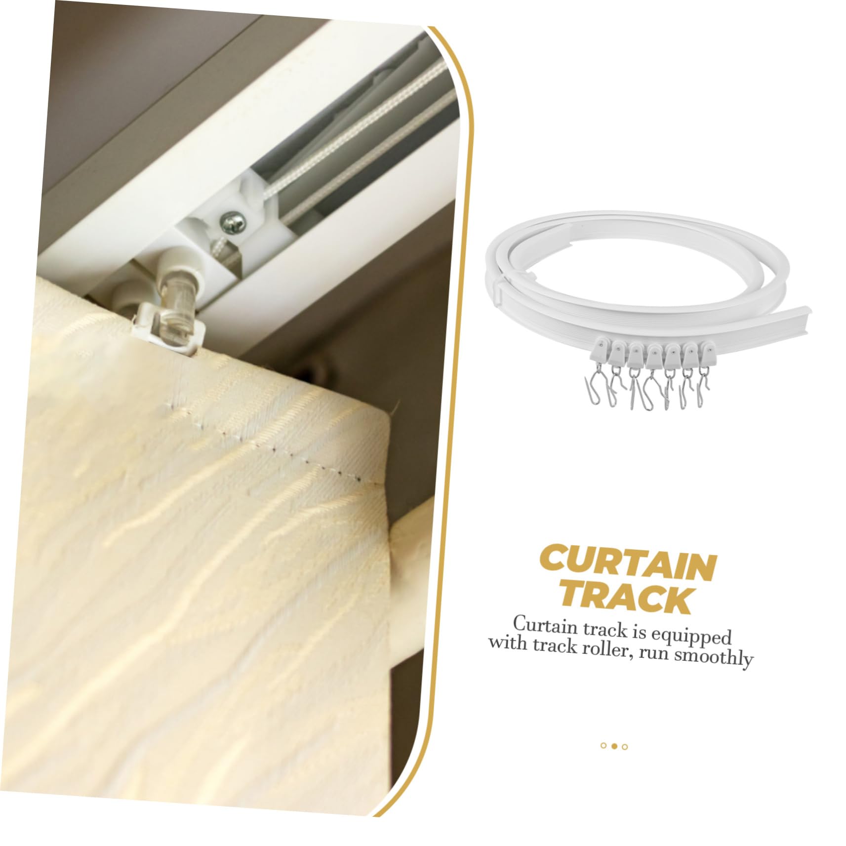 TEHAUX 1set Bendable Ceiling Curtain Curtain Rail for Bay Easy to Install Flexible Sliding Track for Rv Room Dividers and Curved Designs