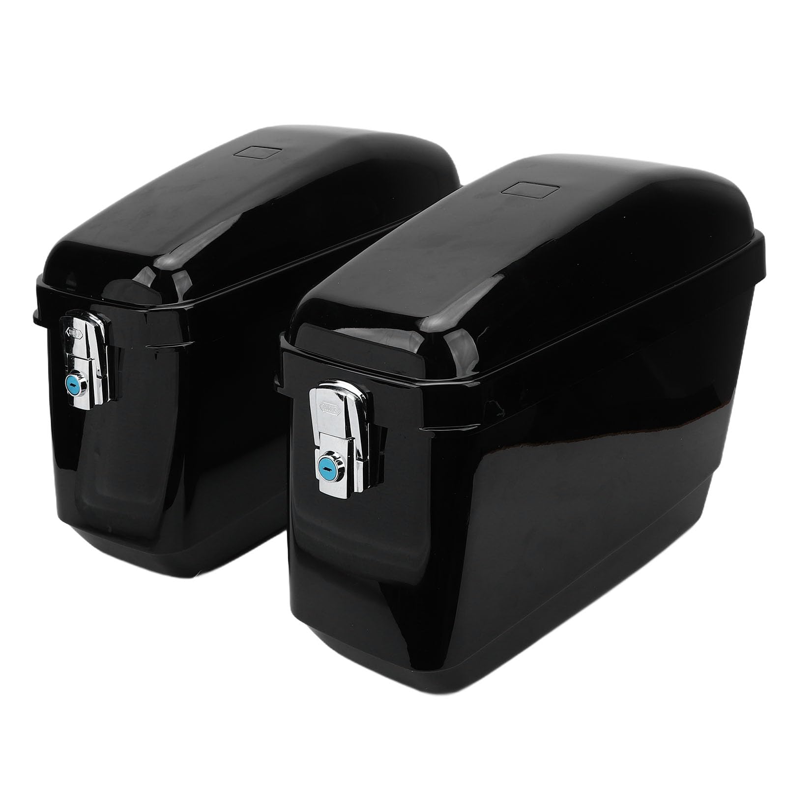 Cocoarm Sacoches Rigides Résistantes aux Intempéries pour Moto, capacité de 45l, Coffre pour, Adaptées aux Pilotes Cruiser, ABS Noir | Rangement latéral en ABS robuste, finition noir brillant, fixation universelle pour cruiser, bagagerie moto verrouillabl