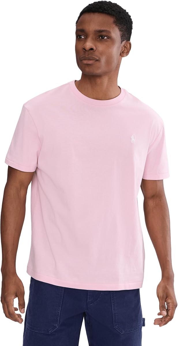 POLO RALPH LAUREN, Camiseta de punto de corte clásico con cuello redondo para hombre, Rosa jardín, XX-Large