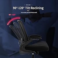 Vista 6 de Silla de oficina en casa, silla de escritorio ergonómica, silla de computadora de malla, sillas cómodas con respaldo medio con soporte lumbar